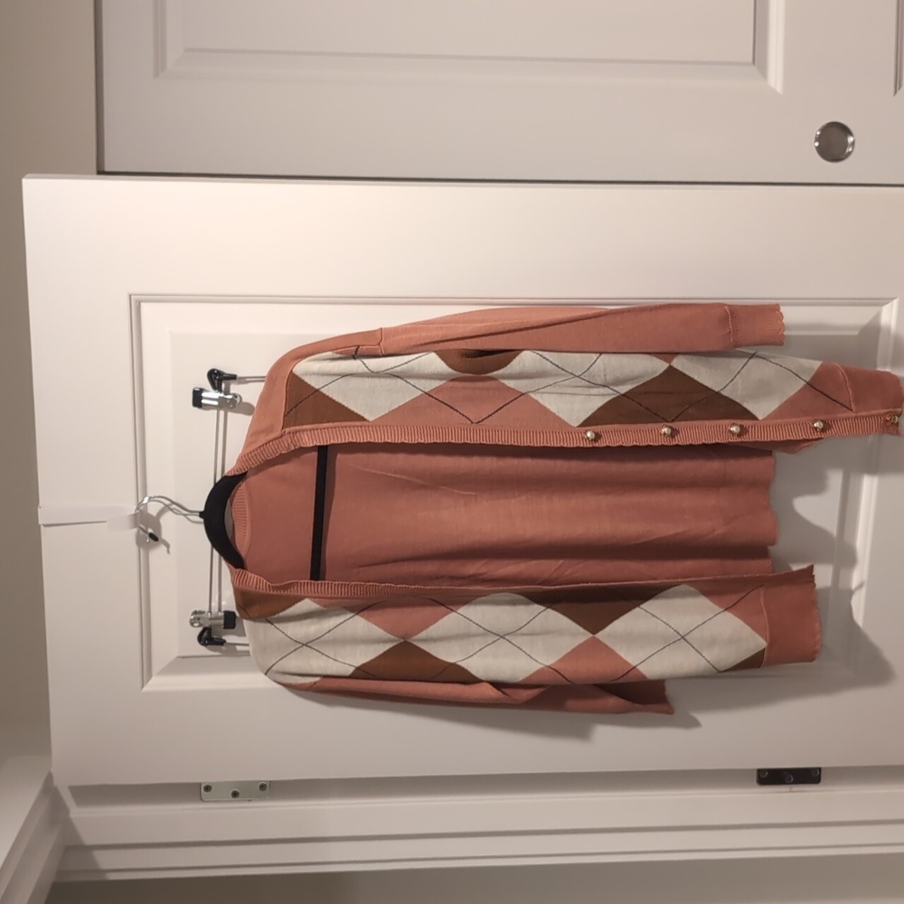 Otome oversized preppy argyle cardigan